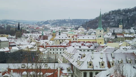 Prague on a winter day Stock Footage 217365791