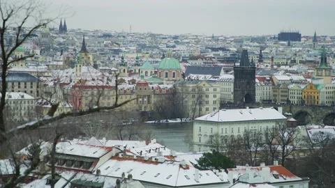 Prague on a winter day Stock Footage 217366001