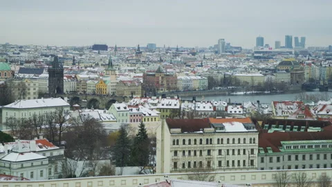 Prague on a winter day Stock Footage 217367124