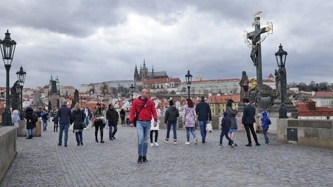 Prague in winter Stock Footage 126412444