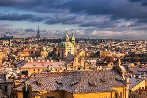Prague winter morning Stock Photos