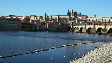 Prague,Charles Bridge Video stock 24645982