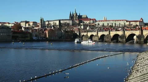 Prague,Charles Bridge Stock Footage 24646415