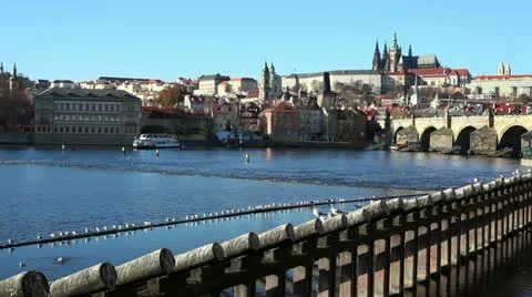 Prague,Charles Bridge Stock Footage 24646726