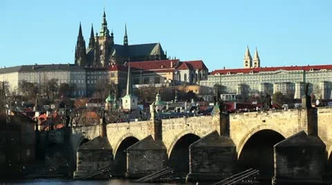 Prague,Charles Bridge Stock Footage 24648054