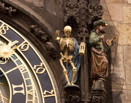 Prague's astronomical clock Stock Photos