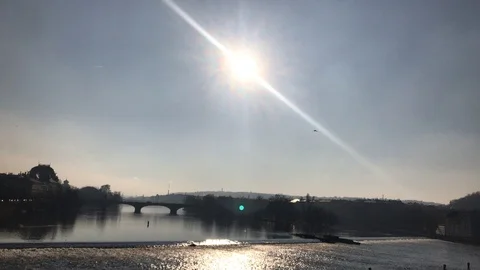 Prague’s view from the river Stock Footage 102440993