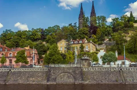 Praha. View from the river. Stock Photos