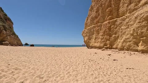 Praia da Rocha. Holiday beach at Portimão, Portugal Stock Footage 313685883