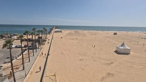 Praia da Rocha. Holiday beach at Portimão, Portugal Stock Footage 313686019