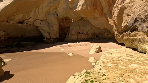 Praia da Rocha. Holiday beach at Portimão, Portugal Stock Footage 313686052