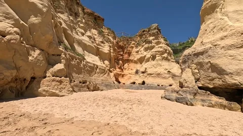 Praia da Rocha. Holiday beach at Portimão, Portugal Stock Footage 313686402