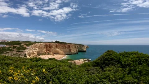 Praia de Benagil beach - Benagil, Lagoa, Algarve, south of Portugal Stock Footage 164938245