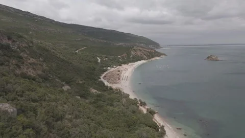 Praia do Monte Branco near Sesimbra Stock Footage 288706319