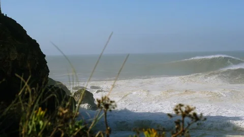 Praia do Norte scenery Stock Footage 88620744