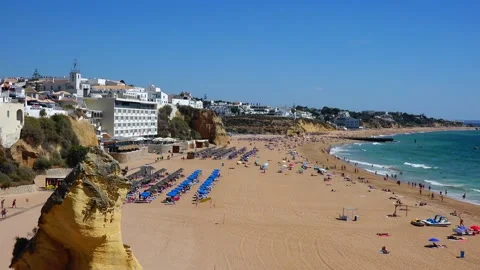 Praia do Peneco Beach, Albufeira -  Algarve, Portugal Stock Footage 149908306