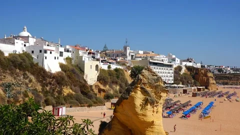 Praia do Peneco Beach, Albufeira -  Algarve, Portugal Stock Footage 149929331