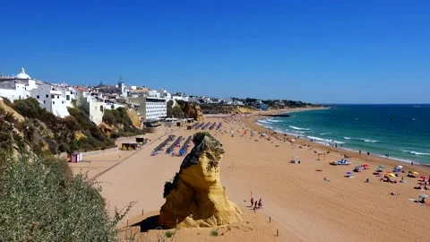 Praia do Peneco Beach, Albufeira -  Algarve, Portugal Stock Footage 149979162