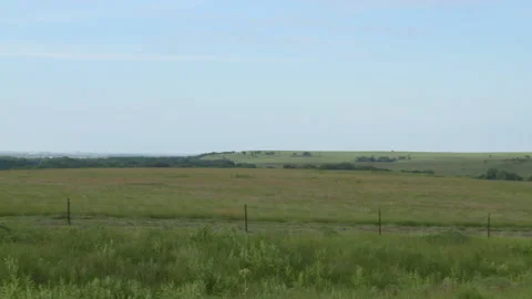 Prairie back road pan left zoom Stock Footage 137606331
