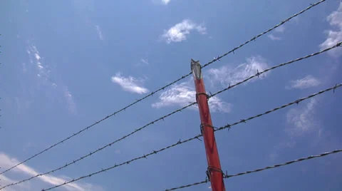 Prairie barbed wire time lapse Stock Footage 34624469