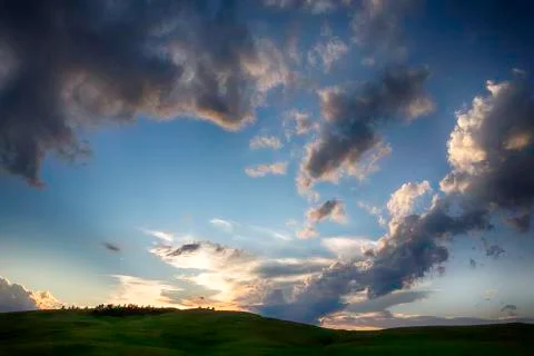 Prairie Cloud scape at dusk Stock Photos