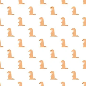 Prairie dogs standing in seamless pattern design Stock Illustration