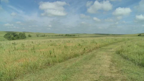 Prairie Path good clouds Stock Footage 137606483
