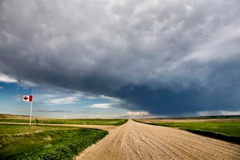 Prairie Storm Clouds Canada Stock Photos