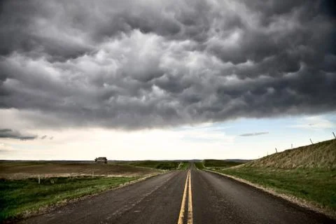 Prairie Storm Clouds Canada Stock Photos