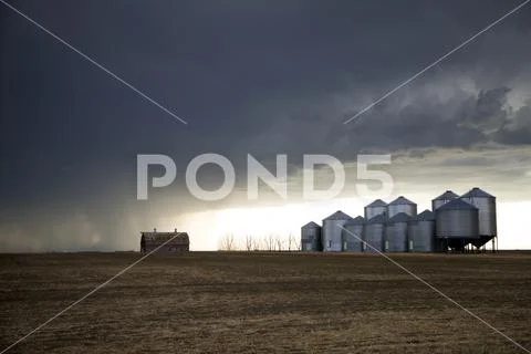 Prairie Storm Clouds Canada Stock Photos