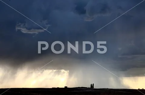 Prairie Storm Clouds Canada Stock Photos