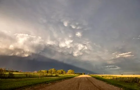 Prairie Storm Clouds Canada 스톡 사진