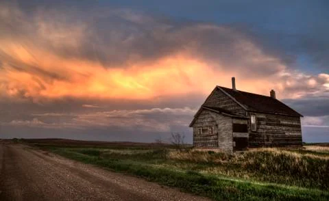 Prairie Storm Clouds Canada Stock Photos