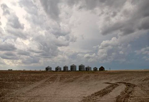 Prairie Storm Clouds Canada Stock Photos