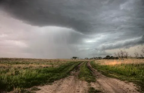 Prairie Storm Clouds Canada Stock-Fotos