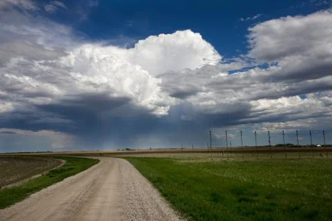 Prairie Storm Clouds Canada Stock Photos