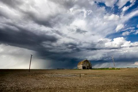 Prairie Storm Clouds Canada Stock Photos