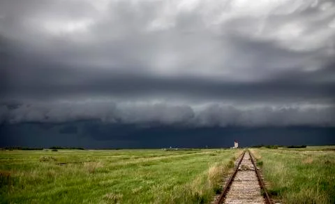 Prairie Storm Clouds Canada Stock Photos