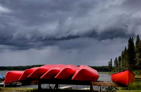Prairie Storm Clouds Canada Stock Photos
