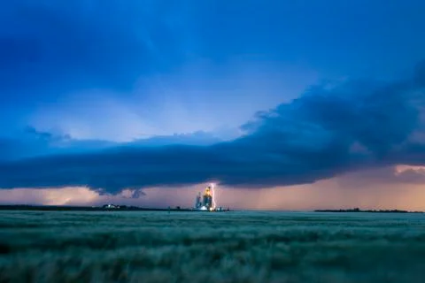 Prairie Storm Clouds Canada Stock Photos
