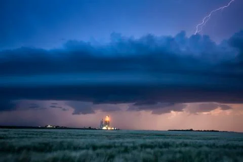 Prairie Storm Clouds Canada Stock Photos