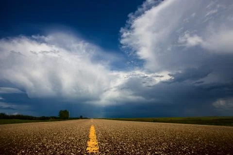 Prairie Storm Clouds Canada Stock Photos