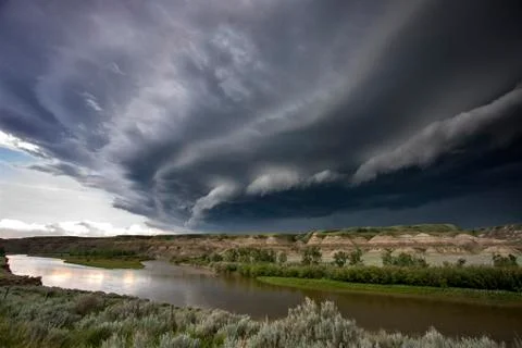 Prairie Storm Clouds Canada Stock Photos