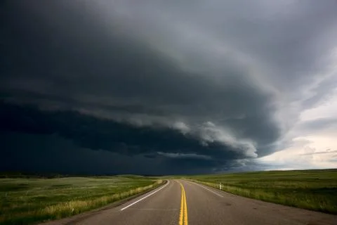 Prairie Storm Clouds Canada Stock Photos