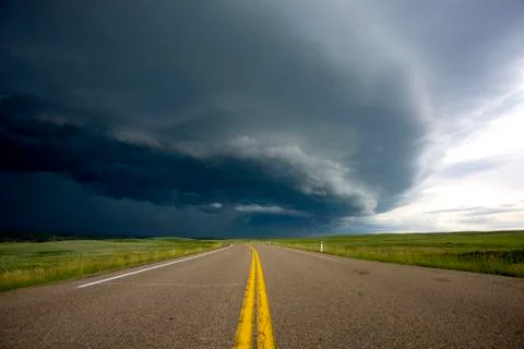 Prairie Storm Clouds Canada 스톡 사진