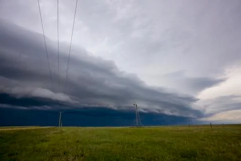 Prairie Storm Clouds Canada Stock Photos