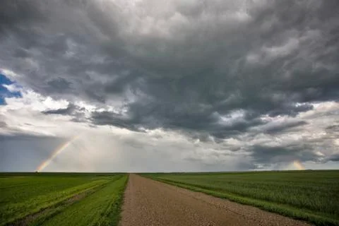 Prairie Storm Clouds Canada Stock-Fotos