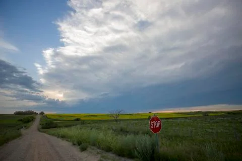 Prairie Storm Clouds Canada 스톡 사진