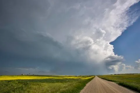Prairie Storm Clouds Canada Stock Photos