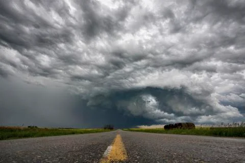 Prairie Storm Clouds Canada Stock Photos